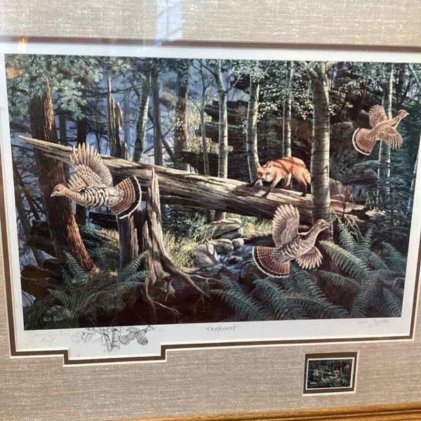 Grouse And Red Fox By Ken Zylla