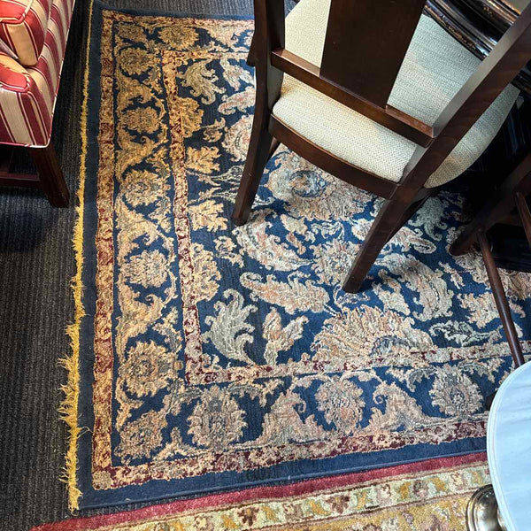 Navy/Beige Damask Rug