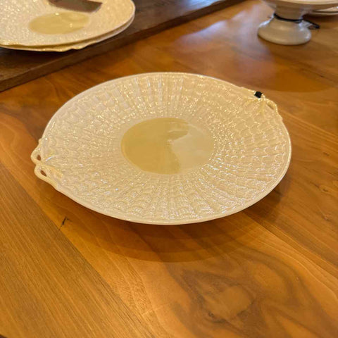 Cream Belleek "Bows" Plate