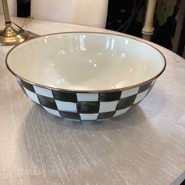 MacKenzie Childs Black & White Checked Bowl