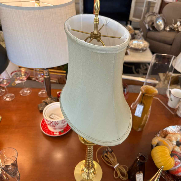 Pair of Brass Twisted Candlestick Lamps