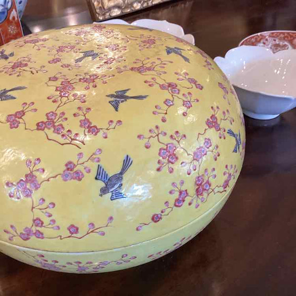 Asian Yellow Lidded Bowl