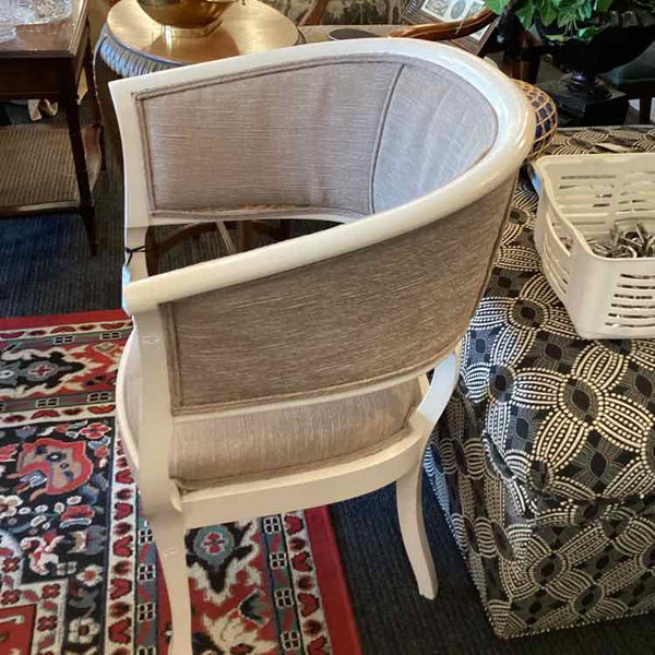 Ivory And Taupe Barrel Chair