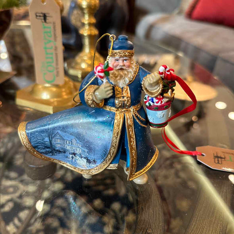 Thomas Kinkade Santa Ornament - Winter Scene on Cape