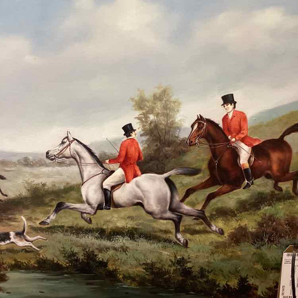 Gold Framed Hunt Oil Painting
