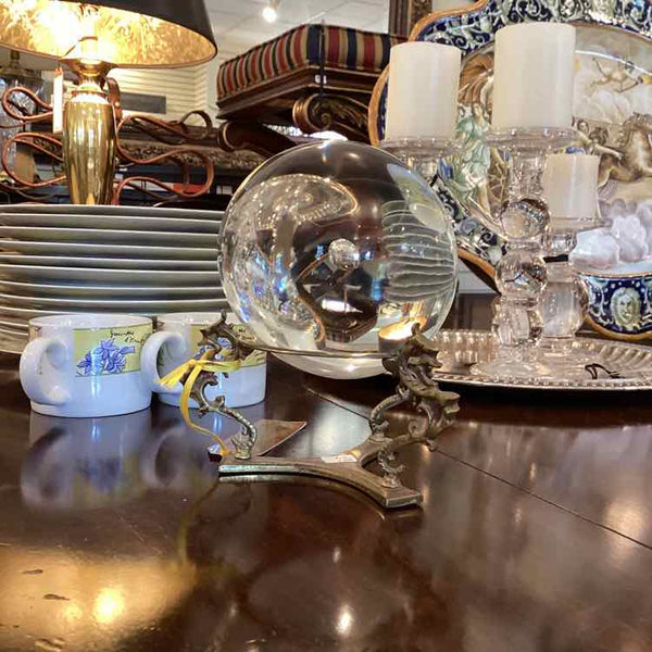 Crystal Ball On Brass Dragon Stand