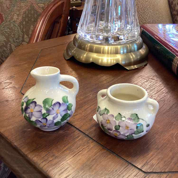 Two Mini Vases With Violets
