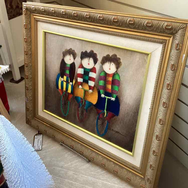 "Three Unicycles" Oil Painting