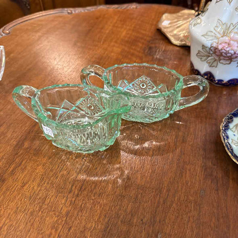 Vintage Depression Glass Cream/Sugar