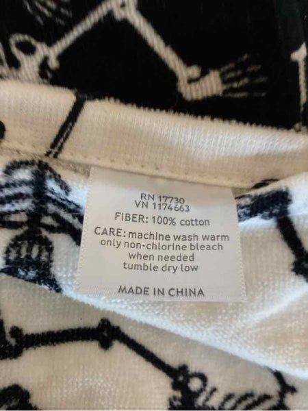 Pair Black & White Skeleton Towels
