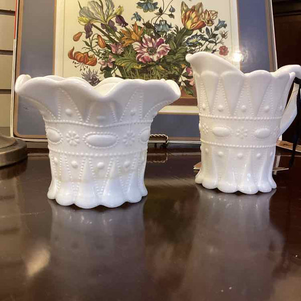 Milk Glass Creamer and Sugar