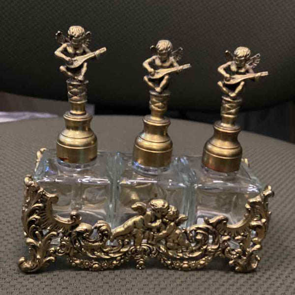3 Perfume Bottles with Tray - Vintage