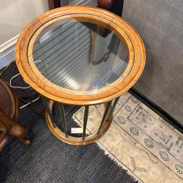 Drexel Walnut And Glass Table