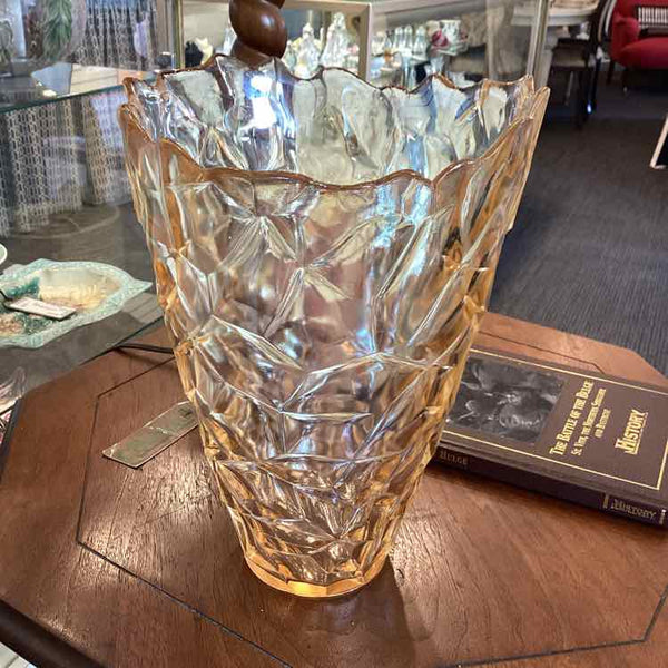 Amber Textured Glass Vase