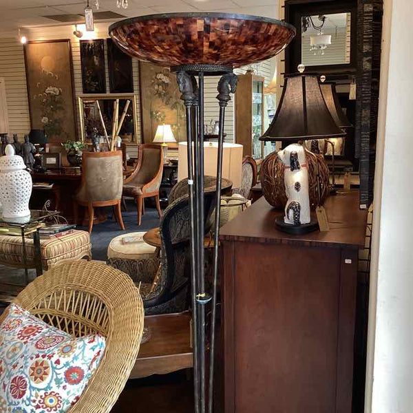 Torchiere Lamp with Mosaic Shade