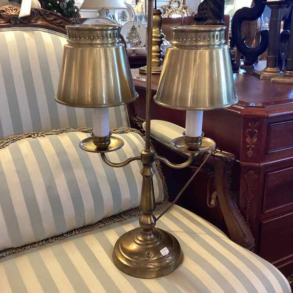 Vintage Brass Double Candlestick Lamp