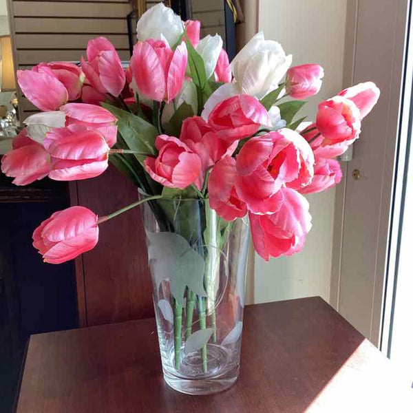 Etched Glass Vase