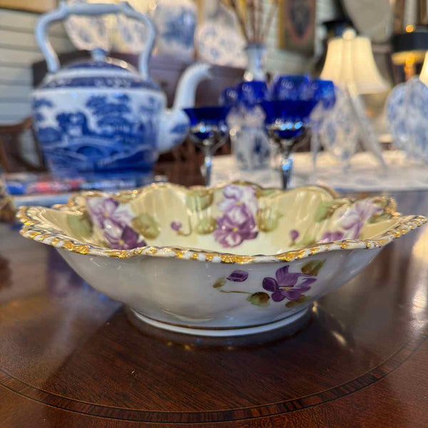 Set of 3 Japanese Violet Bowls, 1 Large, 2 Small