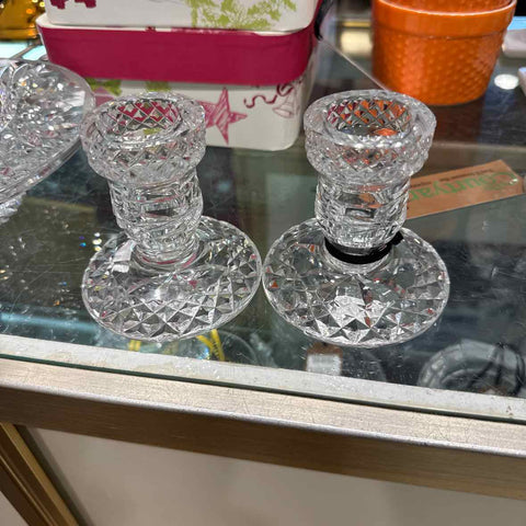 Pair of Glass Candlestcks