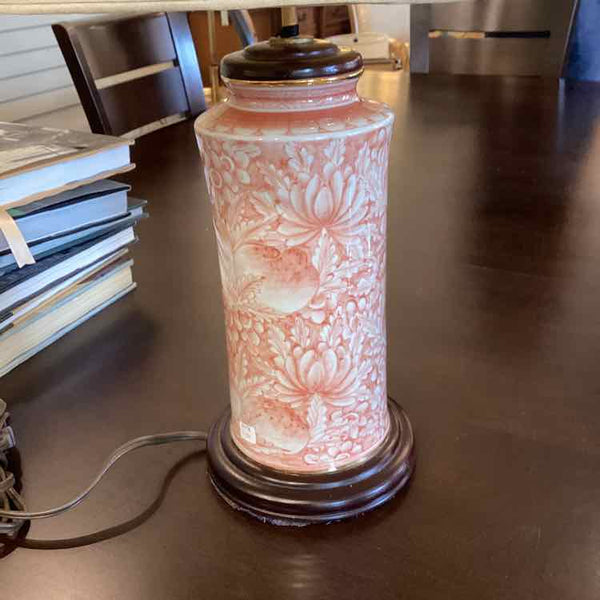 "As Is" Coral Chinoiserie Lamp
