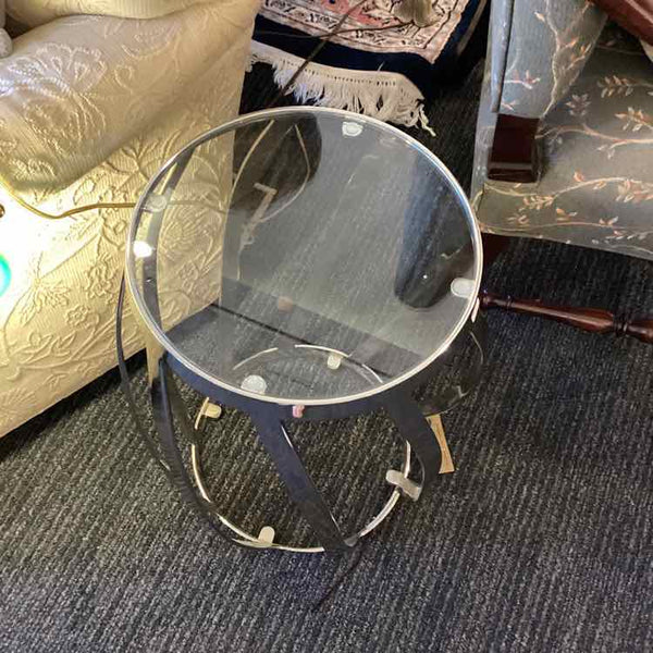 Ethan Allen Nickel Twist Side Table