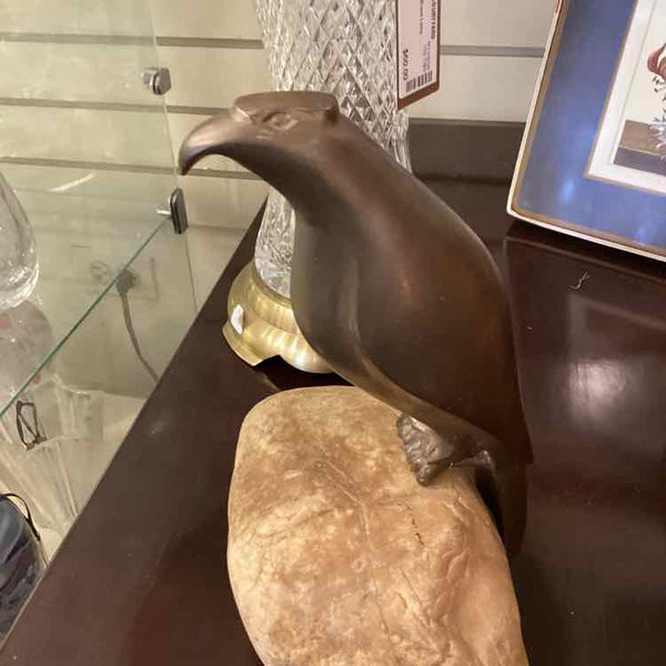 Brass Hawk On Stone