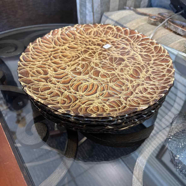 8 Brown Gold Chargers