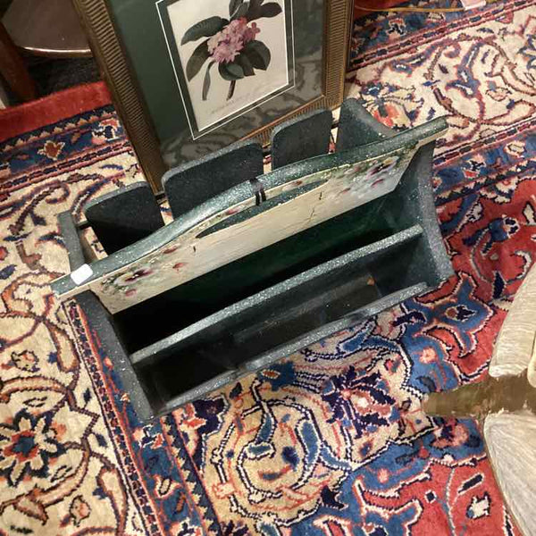 Hand Painted Blue Magazine Holder