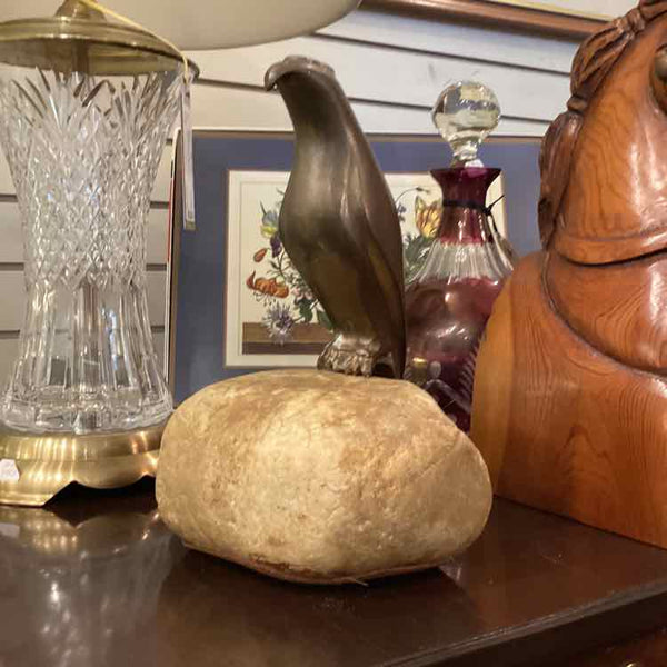 Brass Hawk On Stone