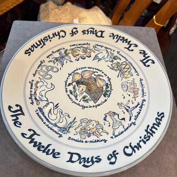 Stoneware "12 Days of Christmas Plate"