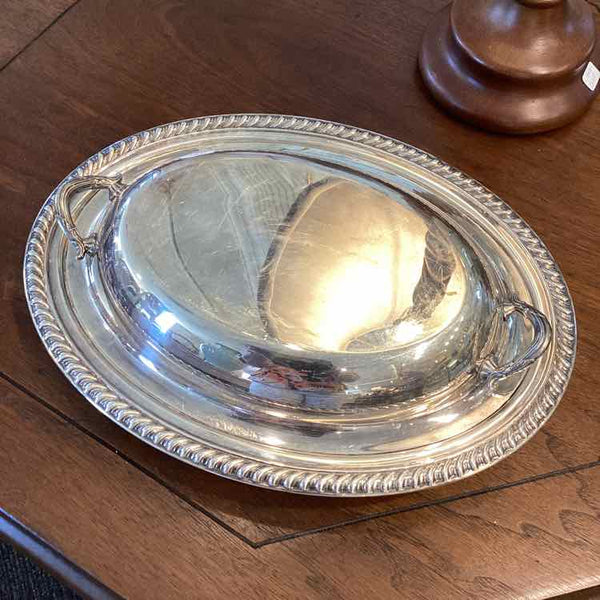Silverplate  Oval Lidded Vegetable Dish