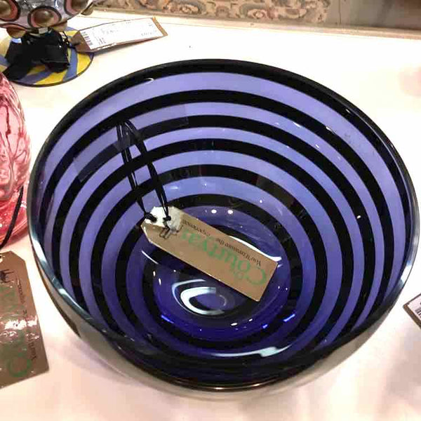 Kosta Boda Cobalt Blue Swirl Bowl
