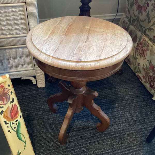 Pink Marble Top Side Table