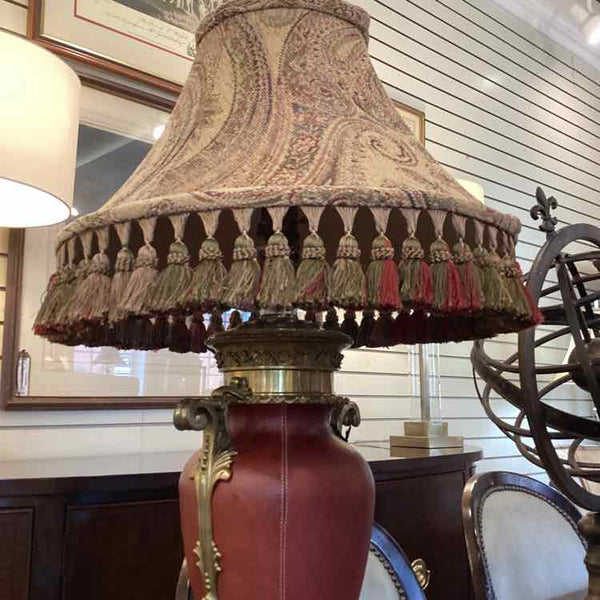Brass And Leather Base Lamp