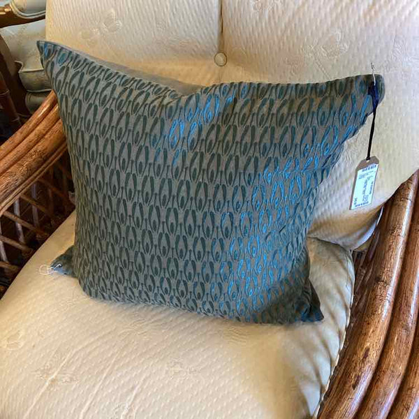 Crate & Barrel Green & Teal Down Pillow