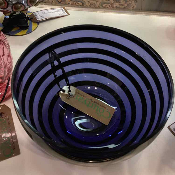 Kosta Boda Cobalt Blue Swirl Bowl