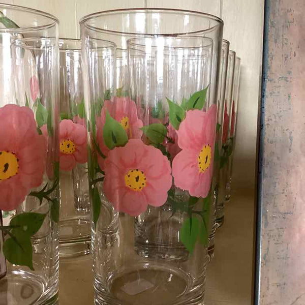 Eight Franciscan "Desert Rose" Glasses