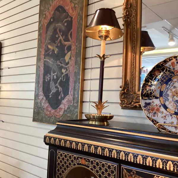 Pair of Candlestick Lamps with Pineapple Motif