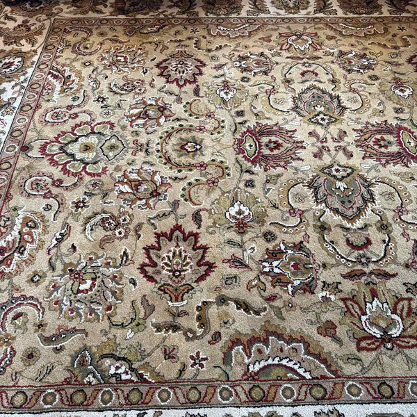 Taupe, Rust and Cream Wool Rug