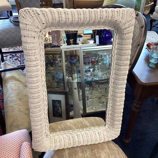 White Wicker Mirror