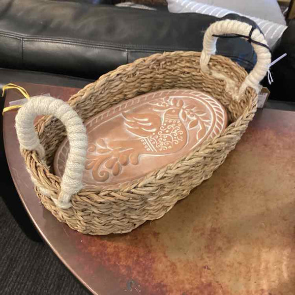 Basket With Terra Cotta Bread Warmer
