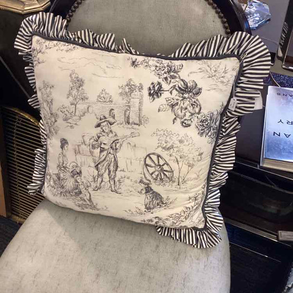 Ivory/Black Toile Pillow
