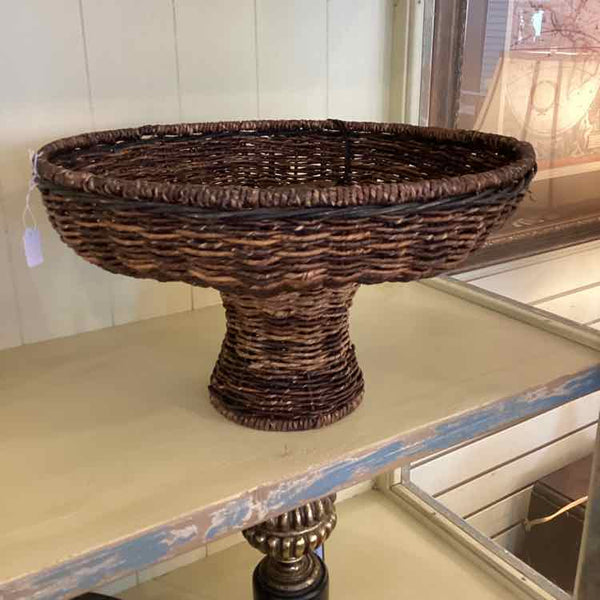 Wicker Woven Pedestal Bowl