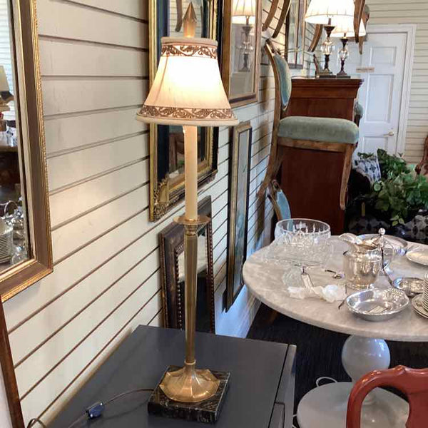 Pair Of Marble Base Brass Lamps