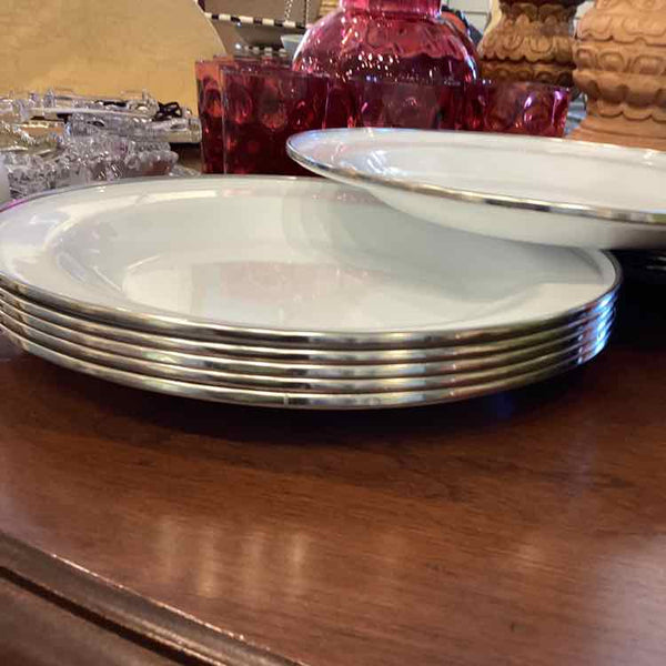 Six Pottery Barn Enamel Dinner Plates