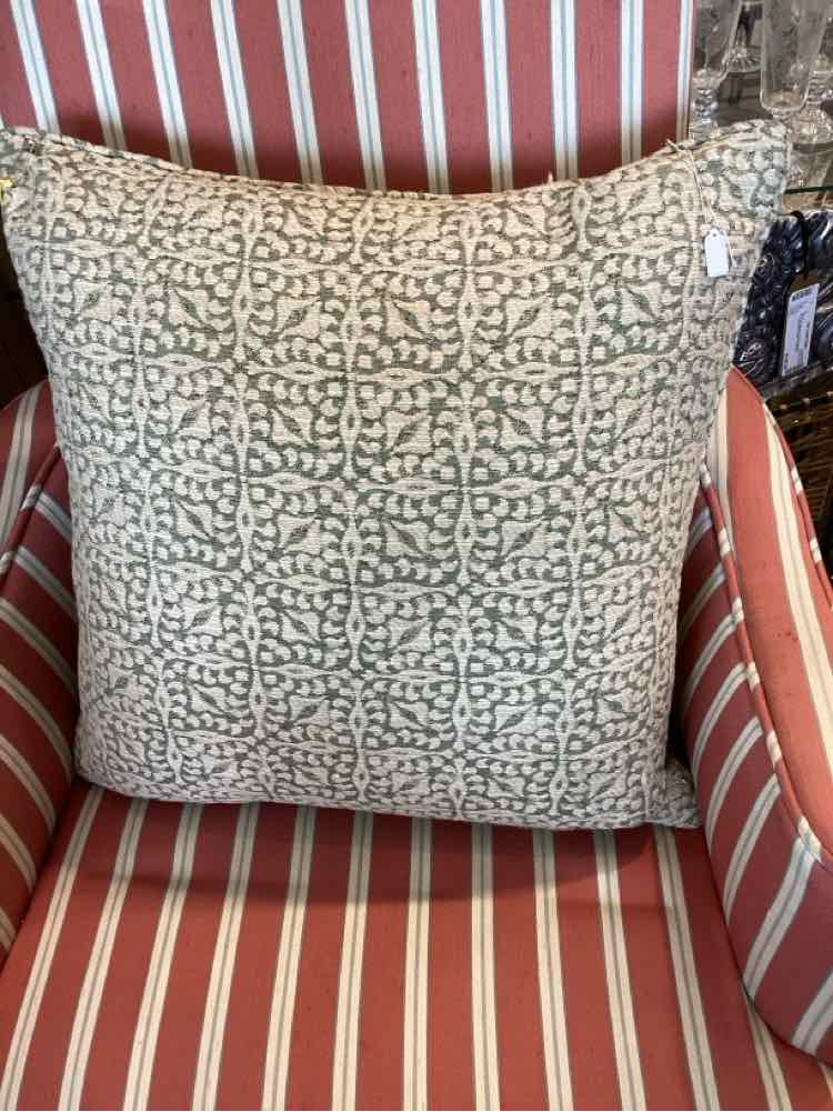Green And Cream Pillow/Down