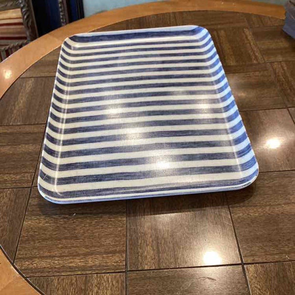 Blue And White Striped Laminate Tray