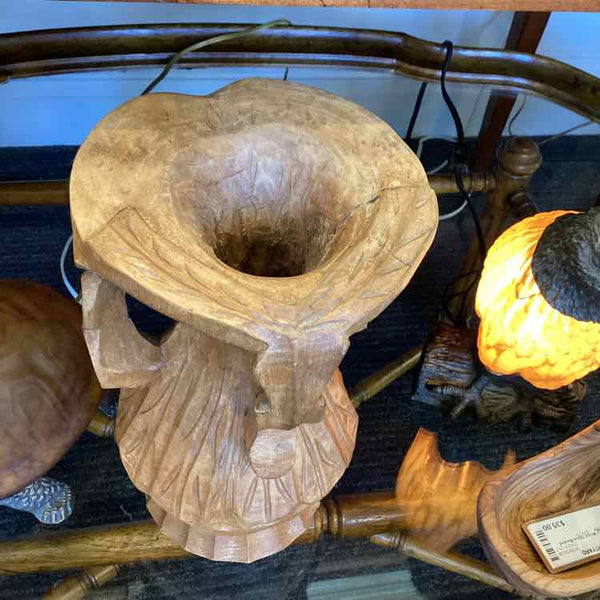 Carved Wooden Vase