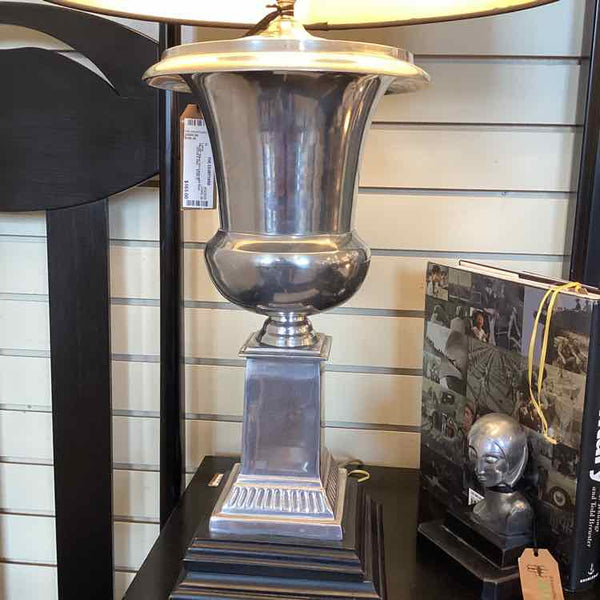 Silver Urn Lamp with Oval Shade