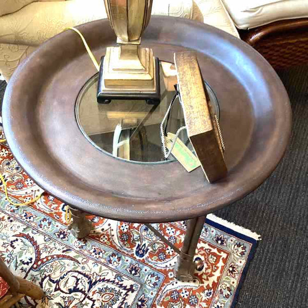 Metal & Glass Round Side Table